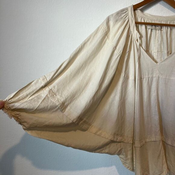Free People Moonbath Beige Cream Long Sleeve Blouse Women's Size Medium - Picture 2 of 6